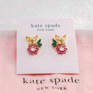Kate Spade New Bloom Large Flower Stud Earrings (with Dust Bag) Brand New